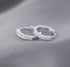 Elegant 14K White Gold Plated Paved Cubic Zirconia Men Women Huggie Hoop Earring